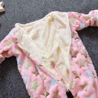男女宝宝童装冬装家居服加厚小儿童法兰绒连体睡衣防踢腿睡袋哈衣