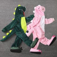 秋冬季儿童法兰绒睡衣连体恐龙服卡通动物宝宝珊瑚绒家居服男女童