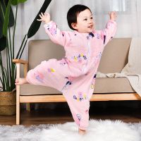 儿童连体衣宝宝双层睡衣婴儿秋冬卡通睡袋男童女童法兰绒家居服