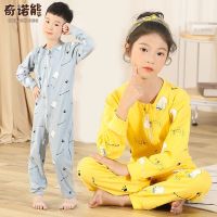儿童连体睡衣春秋2-10岁大童纯棉长袖哈衣男童家居服女宝宝连体衣