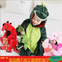 儿童连体睡衣纯棉卡通恐龙动物卡通可爱亲子夏男女宝宝情侣家居服