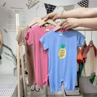 儿童睡衣夏季薄款男孩连体睡衣女宝宝短袖家居服卡通空调服