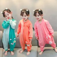 儿童连体睡衣春秋睡袋宝宝分腿防踢被小孩连体衣服男童女童家居服