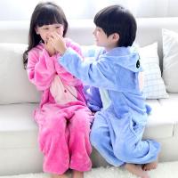 儿童秋冬动物卡通连体睡衣加厚法兰绒男女宝宝可爱小孩家居服