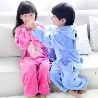 儿童秋冬动物卡通连体睡衣加厚法兰绒男女宝宝可爱小孩家居服