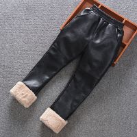 女童皮裤2019新款潮宝宝加厚保暖裤子儿童冬季黑色加绒打底裤外穿