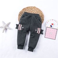 宝宝婴儿加绒裤子0-1-2一3岁儿童男童女童秋冬款加绒保暖长裤开档