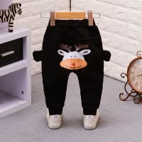 男童加绒裤子婴幼儿童秋冬款加绒保暖裤01-2-3岁宝宝女童开档长裤