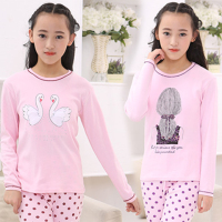 中大童纯棉儿童内衣套装棉毛衫女童秋衣秋裤中学生薄款内衣童装