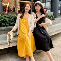 春夏新款连衣裙韩版直筒长裙夏装裙子两件套超辣妈外出哺乳裙子