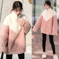 哺乳冬装羊羔绒中领加绒加厚中长款卫衣冬季时尚辣妈外出喂奶衣潮