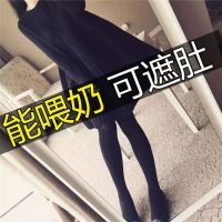 孕妇装哺乳衣喂奶衣期秋冬季装外出时尚大码加厚毛衣中长款连衣裙