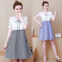 孕妇装哺乳哺乳连衣裙夏季中长款孕妇喂奶衣短袖大码纯色月子服潮