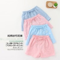 女士纯棉双层纱短裤 三分裤 居家服睡裤 柔软透气 夏装女装短裤