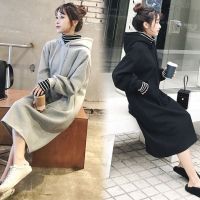 哺乳装秋冬外出时尚加绒加厚哺乳卫衣连衣裙产后期喂奶衣服辣妈款