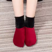 秋冬季加绒加厚居家地板袜套双层弹力保暖防滑点胶成人男女短袜套