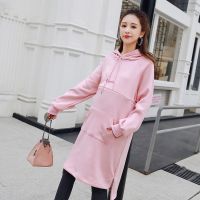 孕妇装哺乳衣外出秋季套装孕妇卫衣中长款春秋秋冬加绒加厚大码
