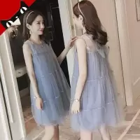 孕妇装夏装连衣裙套装宽松外穿上衣中长款怀孕衣服孕妇背心裙夏