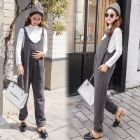 孕妇背带裤秋冬款外穿托腹裤2019冬季裤子时尚潮妈休闲加绒裤