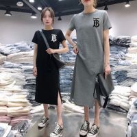 胖mm孕妇装夏装短袖字母连衣裙200斤女上衣 孕妇夏季时尚长款裙子