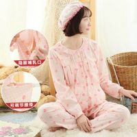 春夏季薄款棉质月子服喂奶衣春秋季产妇孕妇装睡衣哺乳衣套装外出