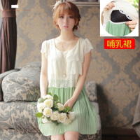 产后哺乳连衣裙夏季雪纺短袖外出哺乳衣时尚款洋气孕妇装夏装上衣