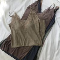 性感睡裙女夏带胸垫睡衣深v连衣裙蕾丝吊带打底裙纯棉大码家居服