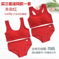 少女内衣内裤中小学生本命年大红色儿童文胸女孩发育期小背心套装