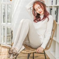 秋冬简约百搭竖条纹羊羔绒保暖打底袜提臀显瘦美腿袜加绒连裤袜