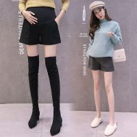 孕妇托腹裤子秋冬立体口袋毛呢靴裤阔腿裤短裤宽松潮妈时尚大码潮