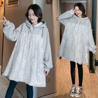 孕妇装卫衣上衣网纱连衣裙女秋冬2020新款怀孕潮妈洋气拼接孕妇裙