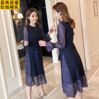 哺乳连衣裙秋冬季喂奶衣服哺乳期月子服装母乳时尚哺乳衣外出服