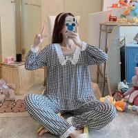 新款韩版学生可爱睡衣女长袖冬甜美春秋网红家居服两件套装外穿