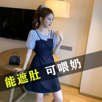 孕妇装夏装哺乳衣夏季外出哺乳期哺乳连衣裙喂奶衣服外出夏