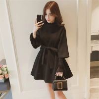 孕妇装春秋装连衣裙中长款宽松孕妇裙子上衣冬季套装两件套送腰带