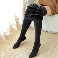 加绒加厚一体裤高腰保暖打底裤秋冬连脚裤袜黑肉色踩脚美腿袜外穿