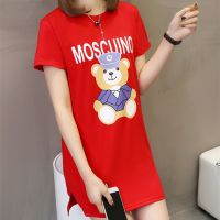 睡裙女夏季睡衣女可爱短袖学生大码韩版棉质宽松卡通可外穿家居服