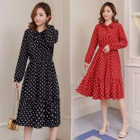 法式雪纺哺乳连衣裙秋季潮妈中长款秋装洋气时尚不显怀网红孕妇装