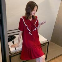 哺乳连衣裙夏季外出时尚辣妈款孕妇喂奶衣中长款哺乳衣服夏季裙子