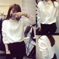 2020春季新款韩版白衬衫女学生学院风百搭宽松白色衬衣打底衫休闲