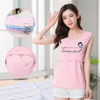 哺乳背心吊带喂奶衣无袖产后夏季外出时尚睡衣月子服纯棉哺乳上衣