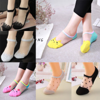 袜子薄款船袜透明玻璃丝男女士水晶丝袜短袜隐形袜