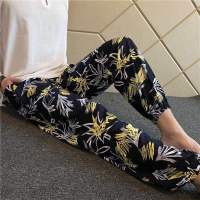 夏季棉绸男女士长裤人造棉休闲家居旅游沙滩裤宽松加肥加大睡裤薄