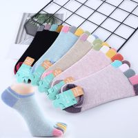 超低帮隐形女子五指袜纯色棉袜短袜防臭吸汗有跟春夏分脚趾袜船袜