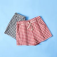 格子短裤女家居短裤夏季新款纯棉舒适睡觉宽松显瘦百搭休闲睡裤