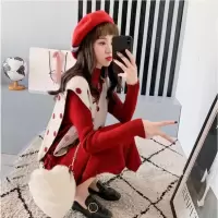 孕妇装哺乳衣外出时尚秋冬套装外穿针织哺乳连衣裙产后期喂奶衣服