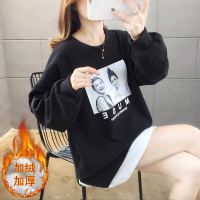 哺乳衣外出秋冬加绒哺乳连衣裙中长款大码孕妇装产后母乳喂奶衣潮