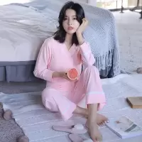 月子服春秋冬棉质厚款外出孕妇睡衣产后喂奶长袖家居服哺乳睡衣装