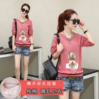 秋装时尚外穿纯棉哺乳上衣产后月子期可喂奶母乳衣服外出哺乳卫衣