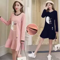哺乳衣春秋季新款外出时尚辣妈产后喂奶衣服2020冬装孕妇连衣裙子